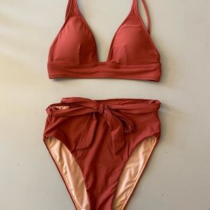 J. Crew High waist bikini in Red Rock